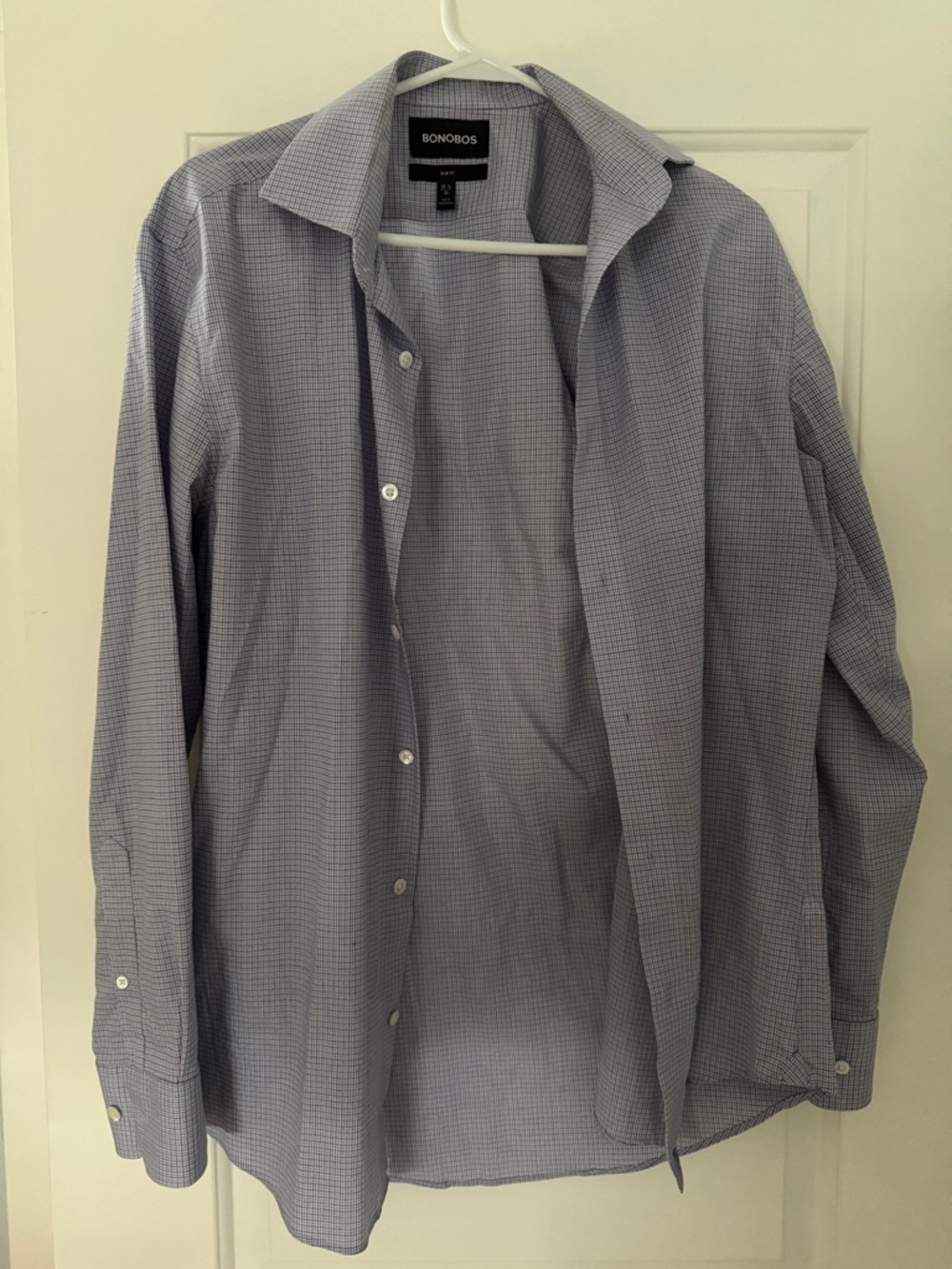 Bonobos Men's Light Blue Micro-Check Dress Shirt